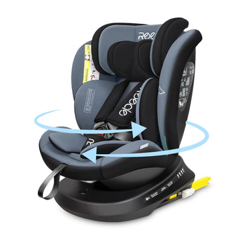 Reecle i-Size Siège Auto 360° Pivotant ISOFIX 40-150 cm, de la naissance à 12 ans (0-36 kg), ECE R129